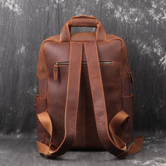 Vintage Cool Leather Men's 15inch Laptop Backpack Travel Backpack School Backpack For Men - imessengerbags