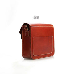 Cool Leather Mens Tan Messenger Bag Side Bag Small Shoulder Bag for Men