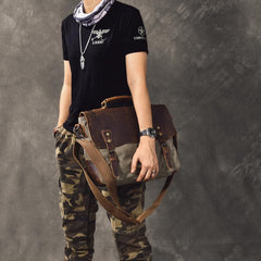 Waxed Canvas Leather Mens 14