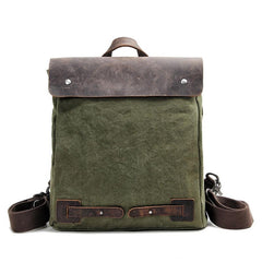Cool Canvas Leather Mens Womens White Small College Computer Backpack Green Travel Backpack for Men - imessengerbags