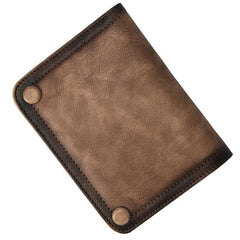 Brown Vintage Bifold Wallet Leather Mens Blue billfold Small Wallet Zipper Small Wallet For Men