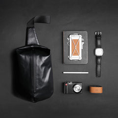 Cool OXFORD CLOTH PVC Black Men's One Shoulder Backpack Sling Bag For Men - imessengerbags
