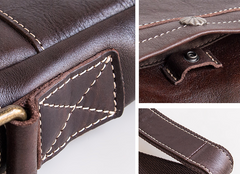 Genuine Leather Mens Cool Messenger Bag Sling Bag Chest Bag Bike Bag Cycling Bag for men - imessengerbags