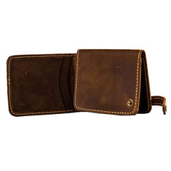 Leather Men Slim Small Wallet Bifold Small Vintage Wallet for Men - imessengerbags