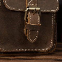 Vintage Brown Leather Men's Professional Briefcase 13‘’ Laptop Shoulder Briefcase For Men - imessengerbags