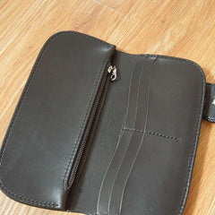 Handmade Leather Biker Wallet Mens Cool Chain Wallet Trucker Wallet with Chain