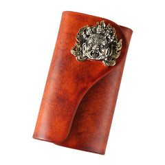 Handmade Leather Mens Cool Key Wallet Car Key Holder Car Key Case for Brown Men - imessengerbags