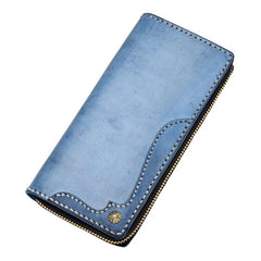 Handmade Leather Mens Clutch Wallet Cool Takahashi Wallet Long Zipper Wallets for Men - imessengerbags