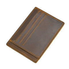 VINTAGE BROWN LEATHER MEN'S FRONT POCKET WALLETs BLACK SLIM CARD billfold WALLET SMALL WALLET FOR MEN - imessengerbags