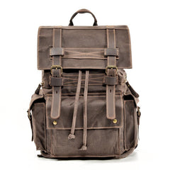 Cool Canvas Mens Vintage Large Black Backpack Computer Khaki Backpack Travel Backpack Hiking Backpackfor Men - imessengerbags