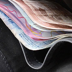 Genuine Leather Mens Cool billfold Leather Wallet Men Small Wallets Bifold for Men - imessengerbags
