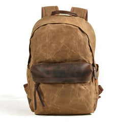 Waxed Canvas Leather Mens Camera Backpack Canvas Travel Backpack Canvas Camera Backpack for Men - imessengerbags