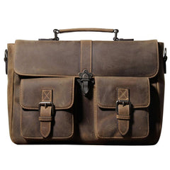 Handmade Leather Mens Cool Messenger Bag Work Bag Backpack Travel Bag Briefcase Bag for men