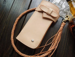 Handmade Leather Biker Wallet Mens Cool Chain Wallet Trucker Wallet with Chain - imessengerbags