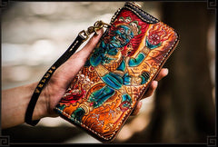 Handmade Leather Ucchusma Mens Chain Biker Wallet Cool Leather Wallet With Chain Wallets for Men