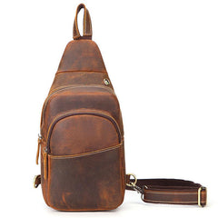 Cool Leather Chest Bag Sling Bag Sling Crossbody Bag Sling Travel Bag Sling Hiking Bags For Men - imessengerbags