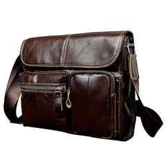 Cool Vintage Leather Mens Small Side Bag Messenger Bag Shoulder Bag for Men