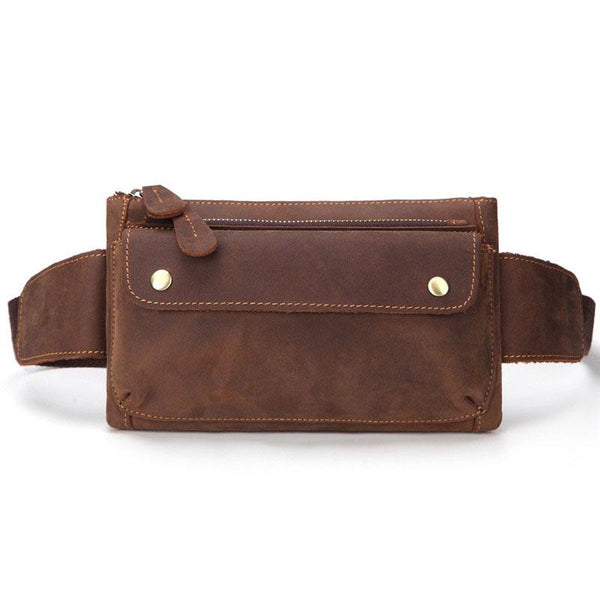 Cool and Retro Brown LEATHER MENS FANNY PACK FOR MEN BUMBAG Vintage WAIST BAGS - imessengerbags