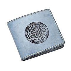 Handmade Leather Tooled Mens billfold Wallet Cool Leather Wallet Slim Wallet for Men - imessengerbags
