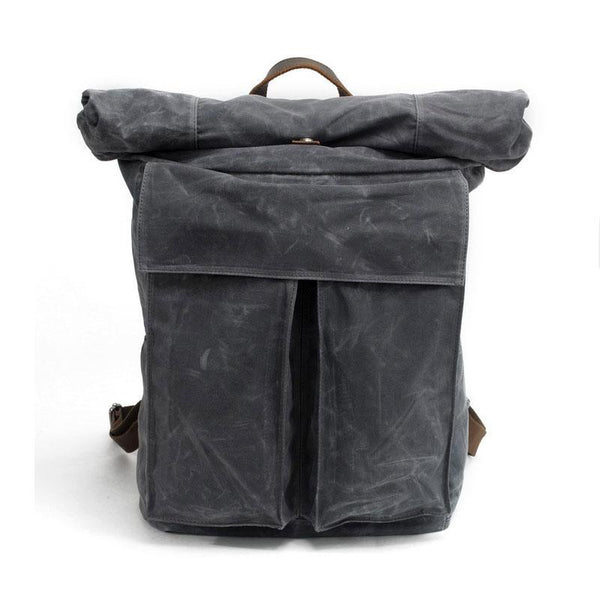 Badass Waxed Canvas Mens Travel Backpack Canvas Hiking Backpack Laptop Backpack for Men - imessengerbags