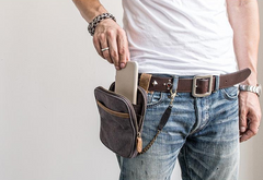 Canvas Belt Pouch Mens Waist Bag Hip Pack Belt Bag Fanny Pack Bumbag for Men