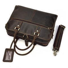 Vintage Leather Brown Men's 14‘’ Laptop Briefcase Professional Briefcase Business Handbag For Men - imessengerbags