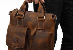Cool Vintage Mens Leather Briefcase Business Briefcase Shoulder Bags For Men - imessengerbags