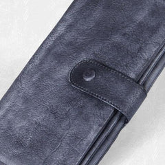 Handmade Leather Mens Cool Long Leather Wallet Bifold Clutch Wallet for Men