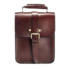 Handmade Leather Mens Cool Messenger Bag Sling Bag Chest Bag Bike Bag Cycling Bag for men