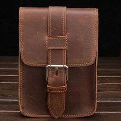 Cool Leather Mens Cigarette Case with Belt Loop Cell Phone Holster Belt Pouch for Men - imessengerbags