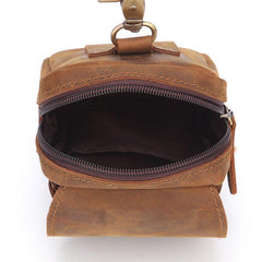 Cool Brown Leather Men's Cell Phone Holster Brown Belt Bag Belt Pouch For Men