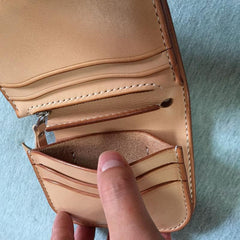 Handmade Leather Biker Wallet Mens Cool Short Chain Wallet Trucker Wallet with Chain