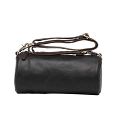 Cool Leather Mens Barrel Side Bag Bucket Shoulder Bag Messenger Bag for Men - imessengerbags