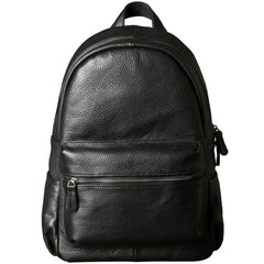 Genuine Leather Mens Cool Backpack Sling Bag Large Black Travel Bag Hiking Bag for men - imessengerbags