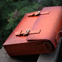 Cool Handmade Leather Mens Briefcase Business Laptop Briefcase for men