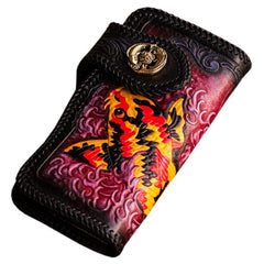 Handmade Leather Carp Mens Chain Biker Wallet Cool Leather Wallet With Chain Wallets for Men