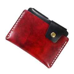 Handmade Leather Mens Cool Slim Leather Wallet Men Small Wallets Card Holders for Men