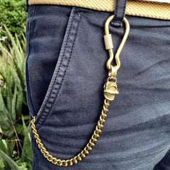 Badass Brass Copper Skull Mens Pants Chain Biker Wallet Chain 18‘â€?Jeans Chain Jean Chain For Men