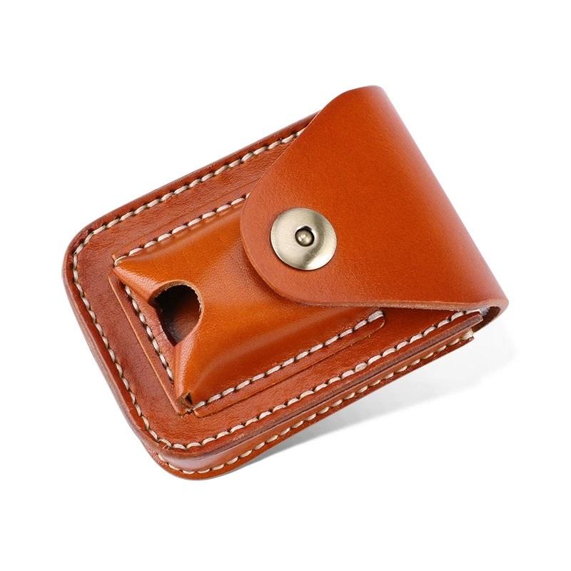 Leather Mens Cigarette Cases with Lighter Holder With Belt Loop Cigarette Holder For Men