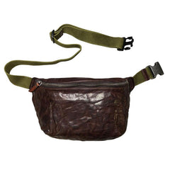 Leather Men Fanny Pack Small Waist Bag Hip Pack Belt Bag Bumbag for Men