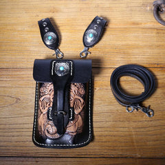 Leather Belt Pouch Mens Small Cases Waist Bag Hip Pack Belt Bag Fanny Pack Bumbag for Men - imessengerbags