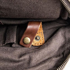 Canvas Leather Mens Cool Chest Bag Sling Bag Crossbody Bag Travel Bag Hiking Bag for men - imessengerbags