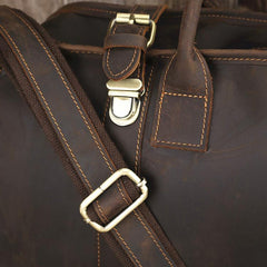 Vintage Leather Mens Dark Brown Large Weekender Bag Vintage Cool Travel Bag Duffle Bag for Men - imessengerbags