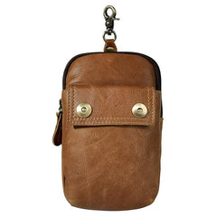 Leather Mens WAIST POUCH with Belt Loop Cell Phone Holster Belt Pouch for Men - imessengerbags