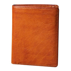 Handmade Genuine Leather Mens Cool Slim Leather Wallet Men Small Wallets Bifold for Men - imessengerbags