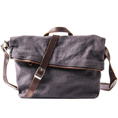 Canvas Mens Womens Casual Beige 12‘’ Courier Bag Side Bag Messenger Bag for Men