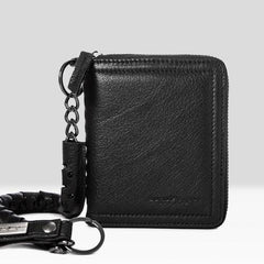 Handmade Leather Mens Chain Biker Wallet Cool Leather Wallet Bifold billfold Wallets - imessengerbags