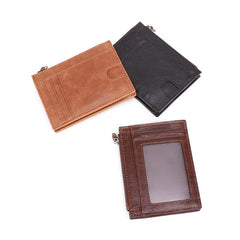 RFID Leather Mens Small Wallet Cardholder Wallet Front Pocket Wallets for Men - imessengerbags