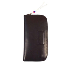 Genuine Leather Mens Cool Long Leather Wallet Zipper Clutch Wristlet Wallet for Men - imessengerbags