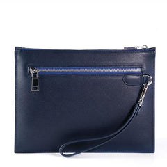 Handmade Leather Mens Clutch Snake Cool Slim Wallet Zipper Clutch Wristlet Wallet for Men - imessengerbags